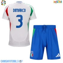 Camisa de time de futebol Itália Federico Dimarco #3 Replicas 2º Equipamento Infantil Europeu 2024 Manga Curta (+ Calças curtas)
